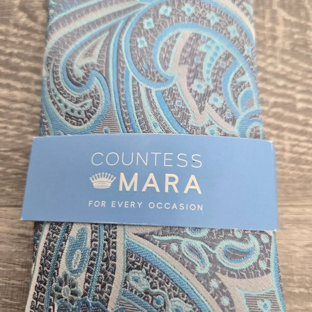 NEW Countess Mara Hand‎ Made 100% Silk Men's Neck Tie pastel paisley